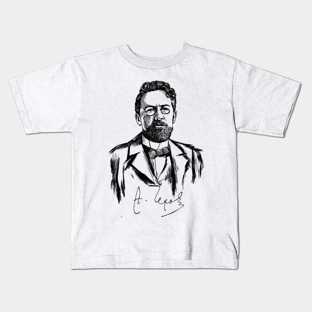 Chekhov 1 Kids T-Shirt by HelenaCooper